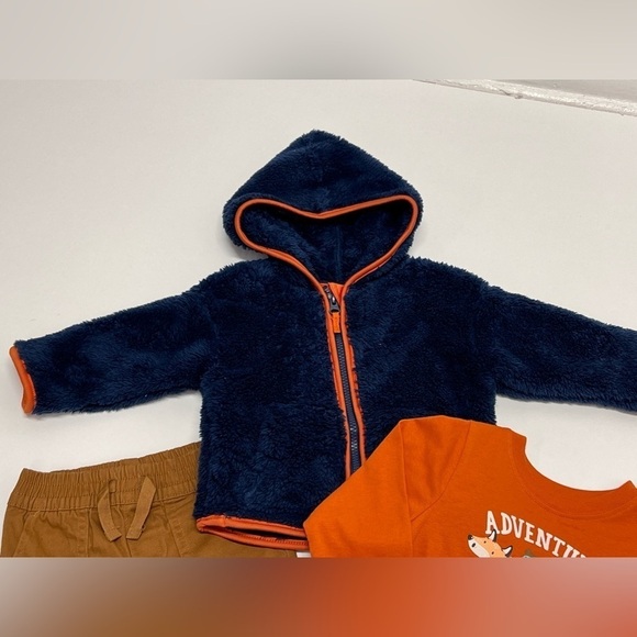 MEMBER'S Mark - Boy's 3-Piece Long Sleeve Shirt,  Hooded Jacket & Pant Set 12 mo - Picture 4 of 11